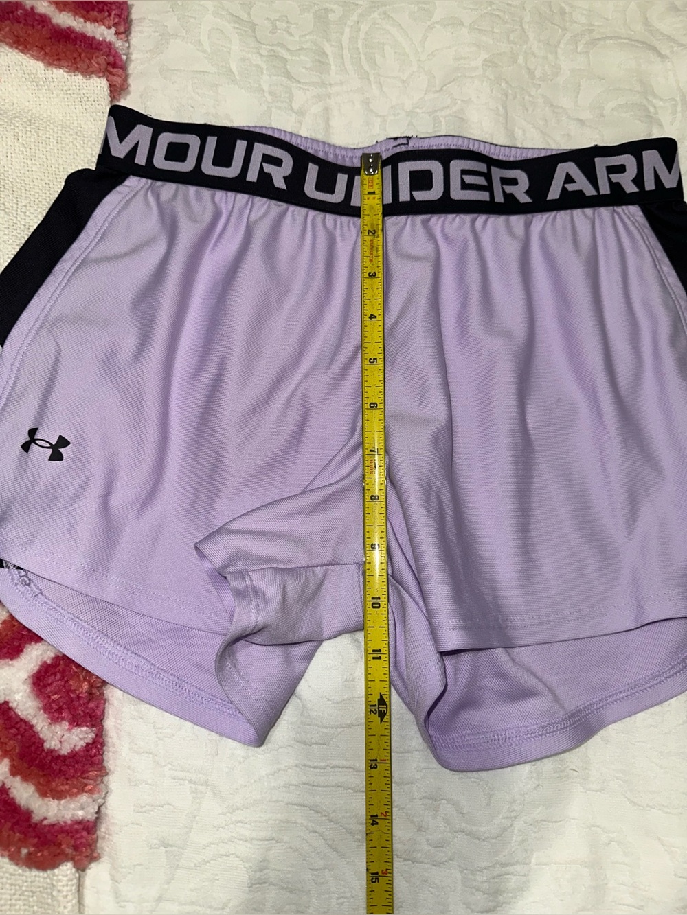 Under Armour Women’s Lavender Athletic Shorts with Black Waistband